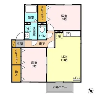 ベルデユールすず樹 C【2階】の間取り