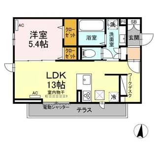 ヴィラ胡蝶【2階】の間取り