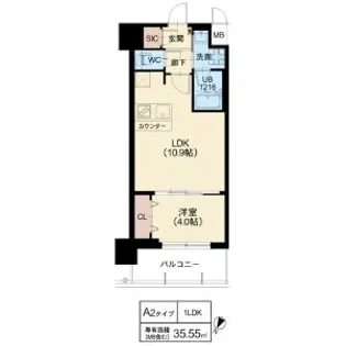 スプランディッド弁天町【706号室】の間取り