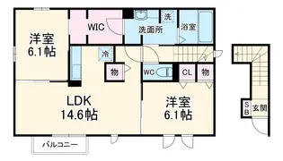 カサレス【2階】の間取り