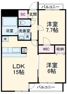 リヴェースよこい【2階】の間取り