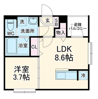 エステミリックスⅠ【1階】の間取り