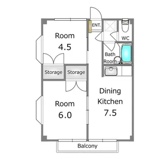 コーポサンシャインⅡ【2階】の間取り