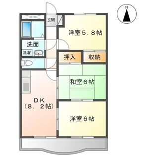 サンタプレイス岡崎【202号室】の間取り