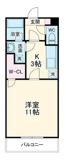 グランソレイユ【206号室】の間取り