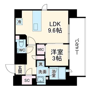 グランソルティア天神の苑【9階】の間取り