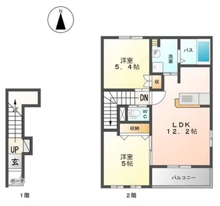 サンライズ M【2階】の間取り