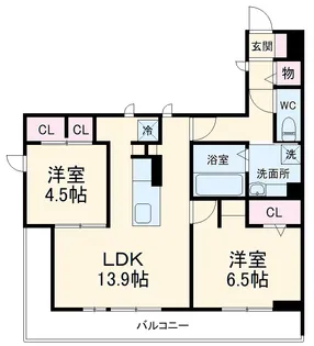 ア−リントンハイツV【1階】の間取り