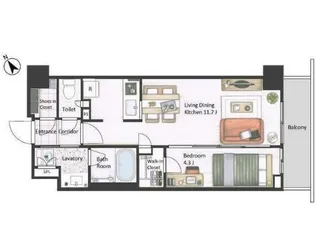 市谷台町坂フロント【2階】の間取り
