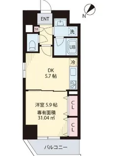 グランディール オアゾ【8階】の間取り