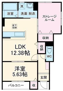 リーブルファイン新宿新田【1階】の間取り