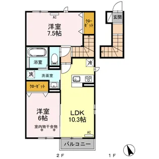 ポワール 【2階】の間取り
