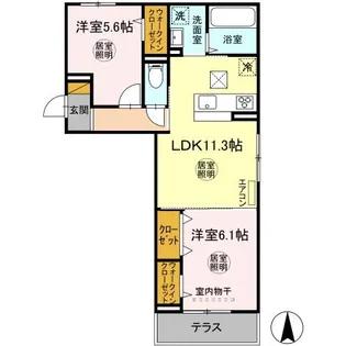 サン・グレース木更津【1階】の間取り