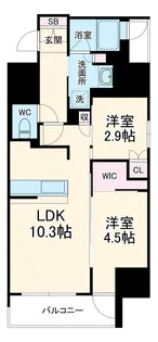 ソルティア天満橋駅前【11階】の間取り