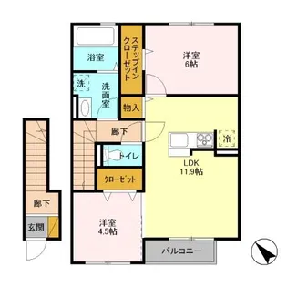 サニースワン【2階】の間取り