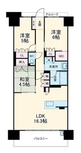 勝川サザンクラスα【14階】の間取り