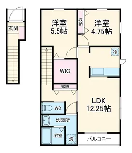 リーブルファイン南平野Ⅴ【2階】の間取り