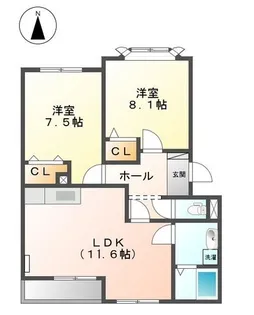 ベル ウッドⅡ【2階】の間取り