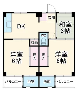 ビレッジハウス江戸川台1号棟【1階】の間取り