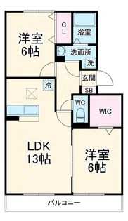 ソレイユ B【1階】の間取り