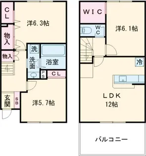 カーサ・セレーノ【101号室】の間取り