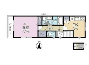 Green Ties 石神井台【201号室】の間取り