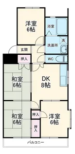 リバーサイド八番館【401号室】の間取り