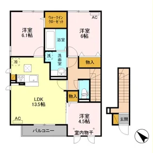カーサ ソレール Ⅱ C【2階】の間取り