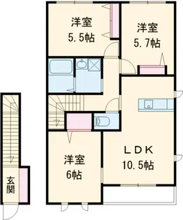 城山ヒルズA【2階】の間取り