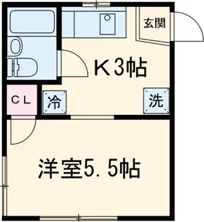 ハイツビュー玉川【1階】の間取り