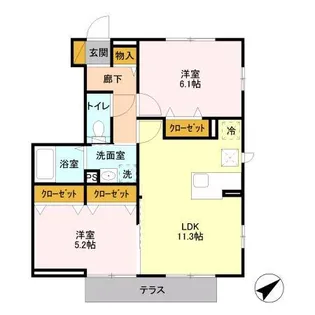 ポルテボヌール Ⅰ【1階】の間取り