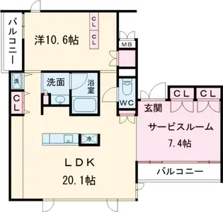 月光町アパートメント【3階】の間取り