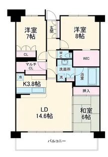 ルネ・マークプレミアム成田ニュータウン【210号室】の間取り