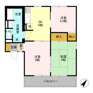 ディアコート A【1階】の間取り