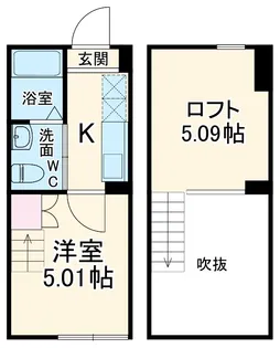 レイディアンス二子【202号室】の間取り
