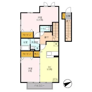 シュエット赤山 Ⅲ【2階】の間取り