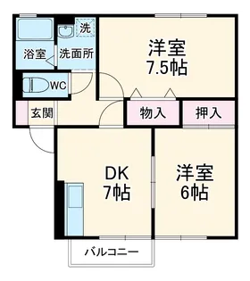 ボナールハイツB【2階】の間取り