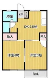 サニーハイツみわ7【1階】の間取り