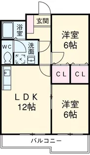 宇都宮東ハイツ【402号室】の間取り