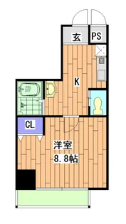 パルティール四条【6階】の間取り