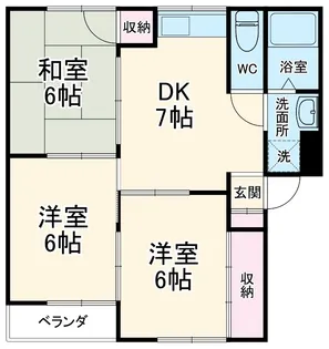 ハイツみゆき2【3階】の間取り