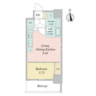 グランドゥール名駅西(旧ルネフラッツ名駅西)【804号室】の間取り