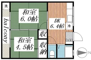 サンハイツ八幡【1階】の間取り