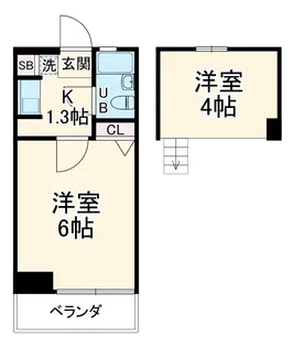 ローズアパートR14番館B棟【1階】の間取り