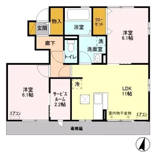 グリーンヴィラ ガーデン【1階】の間取り