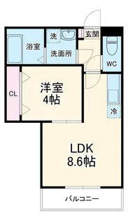 ジーメゾン春日部花積【2階】の間取り