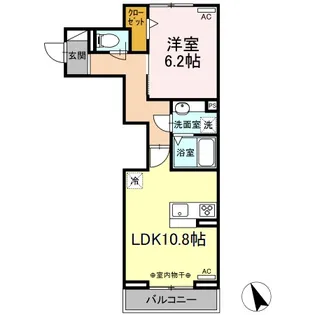 サンライズ スギモト【201号室】の間取り