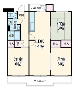 東浦和住宅3号棟【3階】の間取り