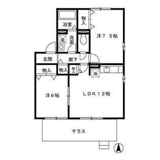 ROYAL GARDEN CASAHARA D【1階】の間取り