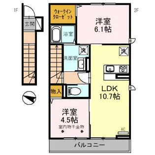 メゾンコスモス【2階】の間取り